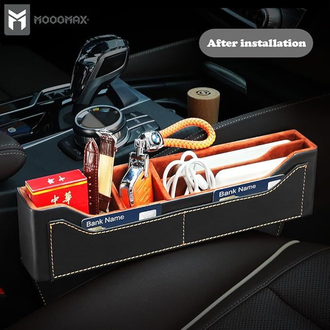 Car seat organizer seam storage box with a large space